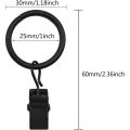 NAMUNY 42 Packs of Curtain Ring, with Clips, Decorative Curtains, Rust, Retro, 1 Inch, Inner Diameter, Black. 
