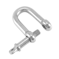 M6x38mm Straight D-Shackle, Short, Stainless Steel AISI 316. 