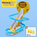 Wenefang Tiktok Electric Duck Track Slide Toys Climbing Stairs DIY Rail Racing Music Educational Toy Kids Children Gift Funny Duck Toy 鸭子爬楼梯玩具 | Cute Baby. 