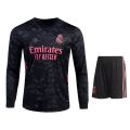 Real Madrid Away Kit (2020-25)-Long Sleeve Set Jerseys. 
