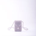 Internet Hot Dyed Gray Triangle Buckle Mini Lipstick Pack Small and Lightweight Hand-Woven Crossbody Bag. 