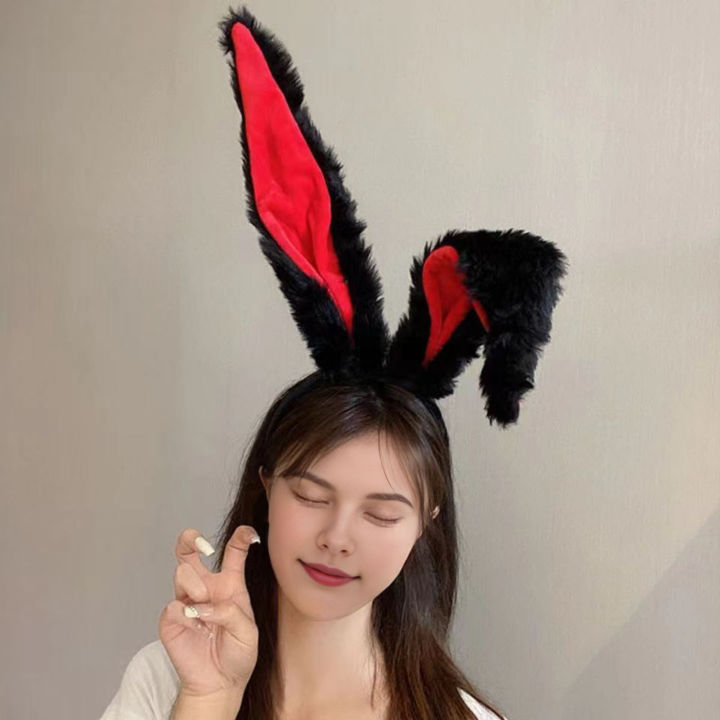CARAT%20Plush%20Bunny%20Ear%20Headband%20Fluffy%20Bunny%20Ears%20Headband%20for%20Halloween%20Cosplay%20Party%20Wear%20Cute%20Rabbit%20Ear%20Hair%20Hoop%20Costume%20for%20Women%20-%20Image%205