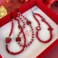 New Year Red Lucky Fortune Exquisite Beaded Phone Chain Strap Creative Bag Pendant Niche Womens Accessories. 