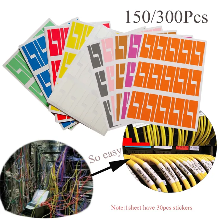150/300pcs Colorful Network Waterproof Wire Cable Labels Fiber ...