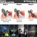 Strauss Bicycle LED Headlight with Horn, (Black) | STRAUSS Bicycle LED Light With Removable Mounting Bracket | 3 LED Bicycle Light. 