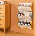 Multifunctional Plastic Folding Shoe Rack Large Capacity No Punching Door Shoe Rack Space Saving Wall-Mounted Shoe Rack Small Space Solution. 