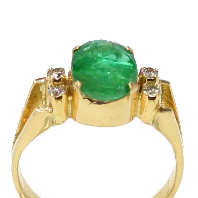 14K%20%20Gold,With%20Emerald%20&%20Diamond%20Embellished%20Ring%20For%20Women%20-%20Image%203