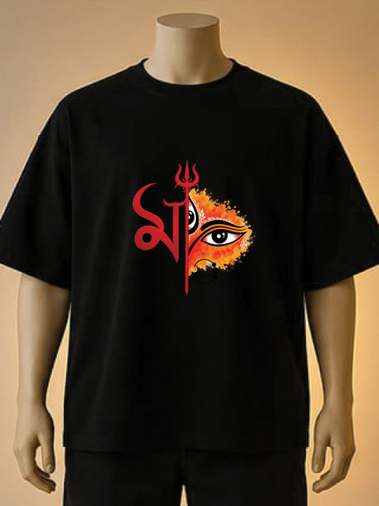 Durga%20Maa%20%20Printed%20T-Shirt%20Black,%20Maroon,%20Brown%20T-Shirt%20-%20Image%202