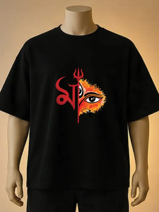 Durga%20Maa%20%20Printed%20T-Shirt%20Black,%20Maroon,%20Brown%20T-Shirt%20-%20Image%202