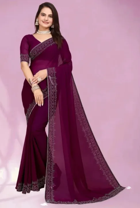 Fashionable%20Embellished%20Purple%20Georgette%20Silk%20Blend%20Saree%20For%20Women%20With%20Lace%20Banglori%20Blouse%20(Unstitched)%20-%20Image%207