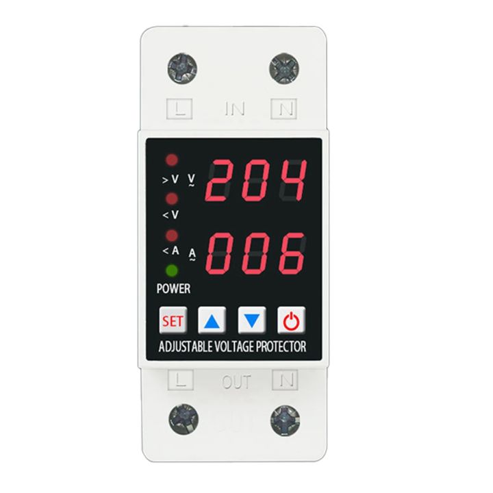 Din Rail Dual Display Relay Adjustable over Voltage Current Relay ...