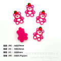 Transparent Cartoon Pink Bear Resin Ornaments DIY Phone Case Clips Hair Shoe Charms Stationery Patches Accessories. 