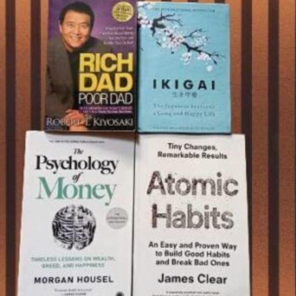Combo of 4 book Rich Dad and Poor Dad, Ikigai, Atomic habits, The ...