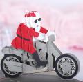 Christmas motorcycle elderly pop-up greeting card party card. 