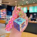 Wenefang Cartoon Sanrio Rubik's Cube creative key chain Kulomi Hello New style Kitty Cinnamoroll Stitch pendant doll cute key chain gift. 