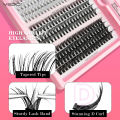 Yuantufei  Fashion  Eyelashe Clusters Lash Bond and Seal Makeup Tools Mix DIY Lower Lashes Extension Kit Tweezers Waterproof False Lashes Set. 