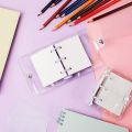 Spreeshop 2 Pcs Transparent 3 Ring Binder Cover PVC Clear Notebook Loose Leaf Mini Binder with 80 Inner Papers and Refillable Bags. 