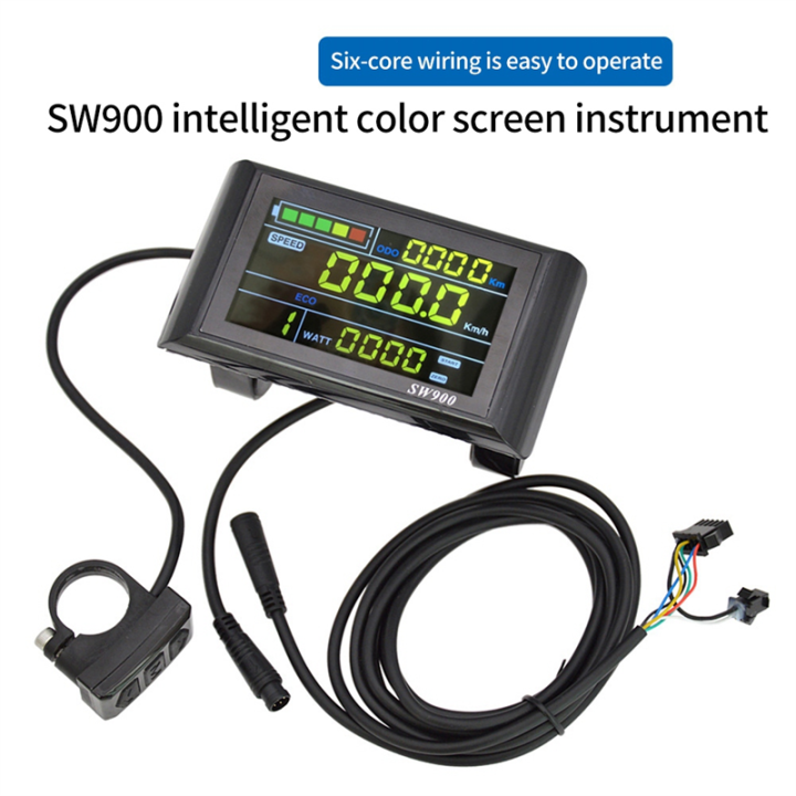LCD%20Display%20SW900%2024%2036%2048V%2052V%2060V%20Electric%20Scooter%206%20Pins%20Plug%20Riding%20Speed%20Time%20Display%20-%20Image%206