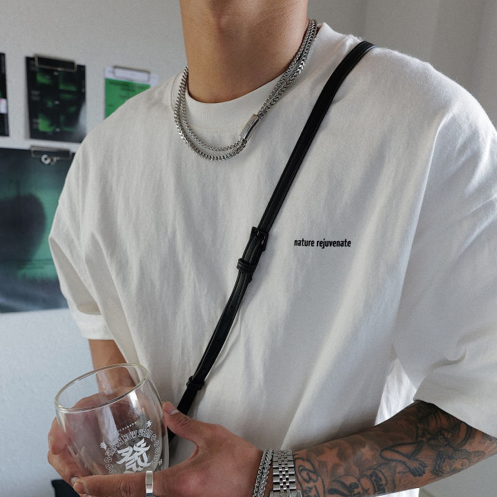 【Fashion-forward】Iriya Double-layer Magnetic Necklace Men's Keep Going Cold Style Hip Hop Original Clavicle Not Falling