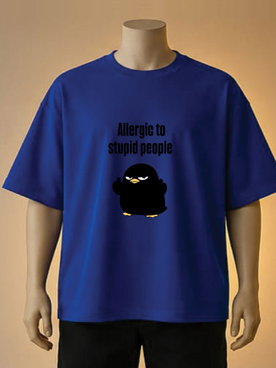 Allergic%20to%20st***d%20people%20Printed%20Graphic%20T-Shirt-white,%20blue,%20Maroon%20-%20Image%202