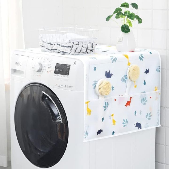 Fridge%20Cover%20and%20Washing%20Mechine%20Cover%20for%20Top%20with%206%20Utility%20Pockets%20Cartoon%20Prints%20Waterproof%20Single%20Door%20-%20Image%203