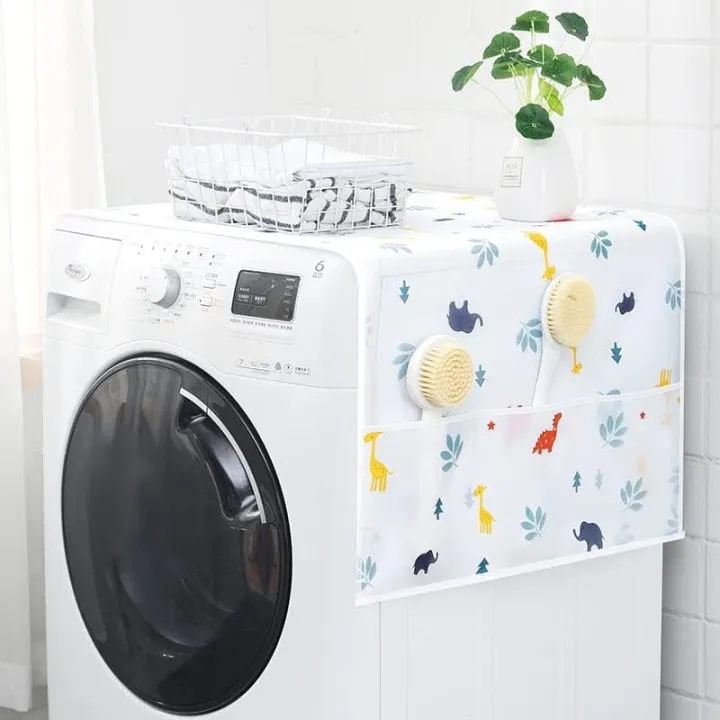 Fridge%20Cover%20and%20Washing%20Mechine%20Cover%20for%20Top%20with%206%20Utility%20Pockets%20Cartoon%20Prints%20Waterproof%20Single%20Door%20-%20Image%203