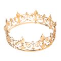 FORIDE Royal Crown for Men - Metal Prince Crowns and Tiaras, Full Round Birthday Hats,Medieval Accessories (Silver). 