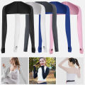 Ultra-thin Arm Sleeves For Women Soft One Piece Long Sleeved Elastic Sun UV Protection Hand Cover Cooling Sports Arm Sleeve. 