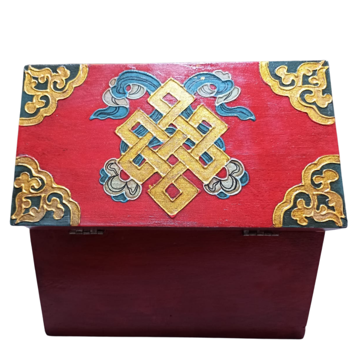 Tibetan%20Wooden%20Box,%20Carved%20and%20Painted/%20jewelry%20box%20-%20Image%203