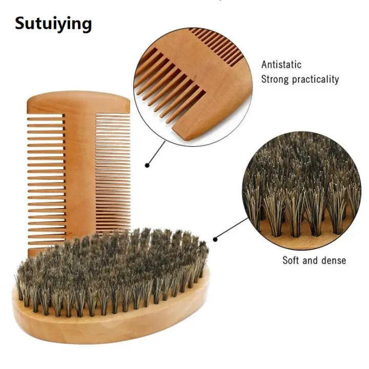 Sutuiying%20Men's%20Shaving%20Brush%20Set%20Boar%20Bristle%20Portable%20Barber%20Natural%20Beard%20Sales%20promotion%20Brush%20for%20Facial%20Cleaning%20Wooden%20Comb%20Styling%20Tool%20Wholesale%20-%20Image%204