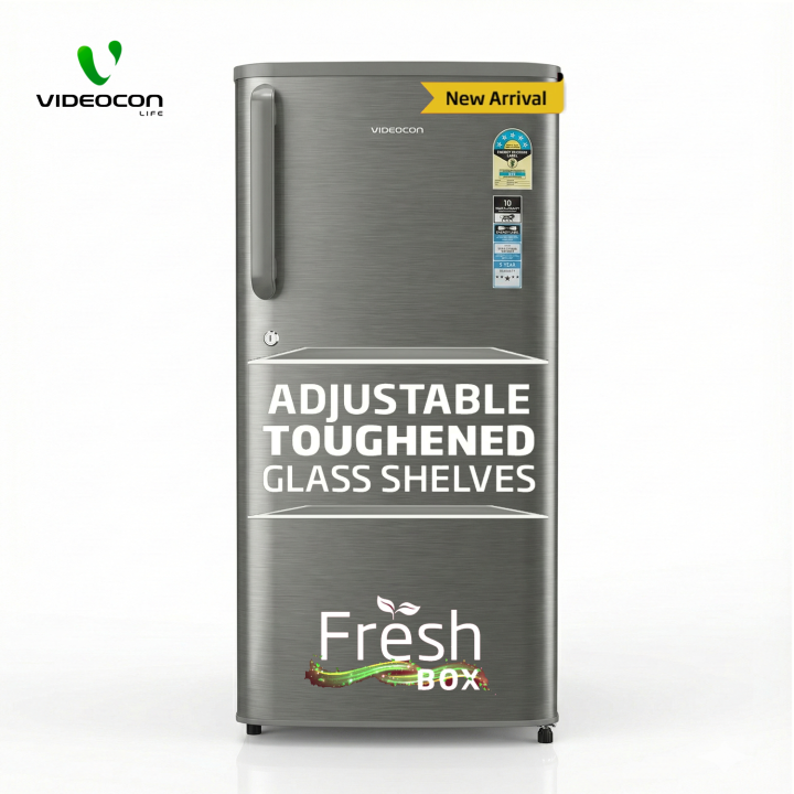Videocon Life 225 LTR Single Door Direct Cool Refrigerator 5 Star Steel Color VCM