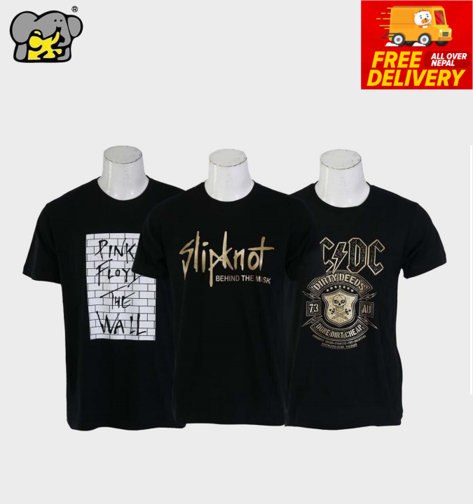 Shangrila Combo Of 3 Cotton Heavy-Metal Printed T-Shirts For Men - Multicolor | Fashion | T-Shirts For Men