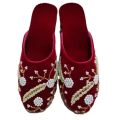Velvet Floral Embroidered Close Handmade Slippers/Juta For Women. 