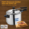 Kent 5 Liter SS Inner Lid Pressure Cooker. 