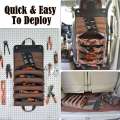 Heavy-Duty Waxed Canvas 15-Pockets Roll Up Tool Bag Organizer. 