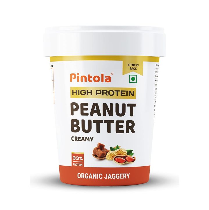 Pintola HIGH Protein Peanut Butter (ORGANIC JAGGERY) (Creamy, 1kg)