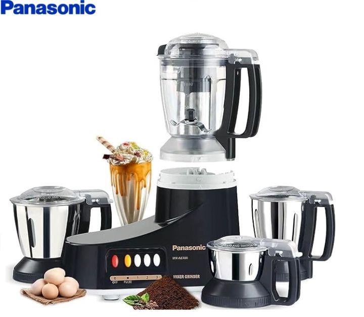 Panasonic Super Mixer Grinder 1000W MX-AC400 Black 3 Stainless Steel Jars1 Juicer Jar