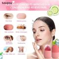 Sutuiying 4pcs/Set - 1pc Silicone Face Ice Pack, 1pc Face Wash Makeup Headband, Luxury 2pcs Wristbands. Ice Roller for Face, Eye Neck, Massager. 