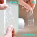 Double Sided Tape, Heavy Duty Self Adhesive Tape, Two Side Sticky Pads Strong Wall Adhesive Strips No Marks Reusable Removable Clear Tape for Picture Hanging, Carpet Glue. 