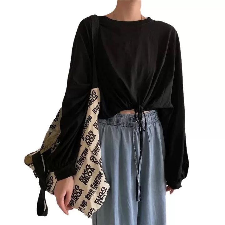 Lace%20Waist%20Full%20Sleeve%20KD%20T-Shirt%20For%20Women%20-%20Image%205