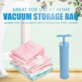 Smart Vacuum Storage Reusable (Free Pump) Seal Zip Lock Space Saver Bags Clothes Air Suction Compressed Bag (Pack Of 5) With Hand Pump For Travel. 
