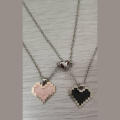 Mosaic Alloy necklace Trendy Alloy Couple necklace Love heart pendant for Romantic Anniversary gift Casual wear Fashion accessory Couple jewelry. 