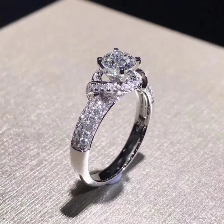 JZ301%20Flower%20Gold%20Plated%20Rose%20Vintage%20Women's%20Ring%20Artificial%20Diamond%20Group%20Set%20Imitation%20Moissanite%2080%20Points%20Diamond%20Ring%20-%20Image%202