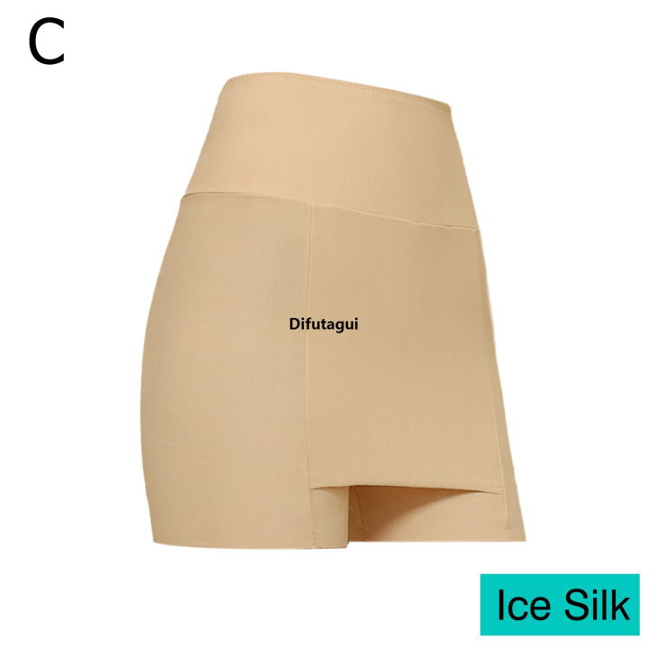 Difutagui%20Ice%20Silk%20High%20Waist%20Women%20Tummy%20Control%20Seamless%20Shorts%20Double%20Fashion%20Layer%20Under%20The%20Skirt%20Boxer%20Safety%20Pants%20Women%20Shapewear%20-%20Image%208