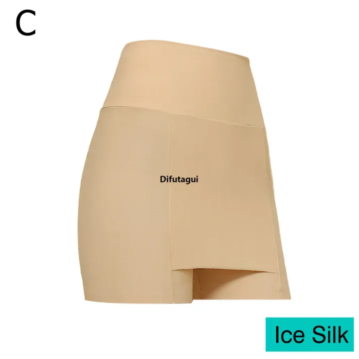 Difutagui%20Ice%20Silk%20High%20Waist%20Women%20Tummy%20Control%20Seamless%20Shorts%20Double%20Fashion%20Layer%20Under%20The%20Skirt%20Boxer%20Safety%20Pants%20Women%20Shapewear%20-%20Image%208