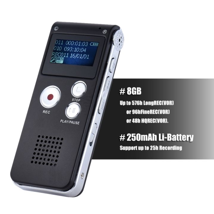 SK-012 8GB Voice Recorder USB Professional Dictaphone Digital Audio With WAV MP3 Player VAR Function Record