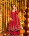 Designer Natural Crepe Silk Anarkali Palazzo Set with Thread & Sequin Work By Sapnaaz Fashion. 