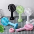 Cute Portable Fan Rechargeable With Stand 3 Speed And Long Lasting Battery Backup (Color May Vary). 