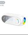 YESPLUS Bluetooth Digital Alarm Clock Wireless Speaker with Dual Alarms and Colorful LED Light (YS-702) | Rechargeable Mirror Clock for Living Room Bedroom Kids Room. 