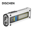 DISCHEN Luxury Mini LED Power Bank Flashlight Outdoor Emergency Service Lamp Portable Rechargeable Torch Fishing Hiking Camping Light. 